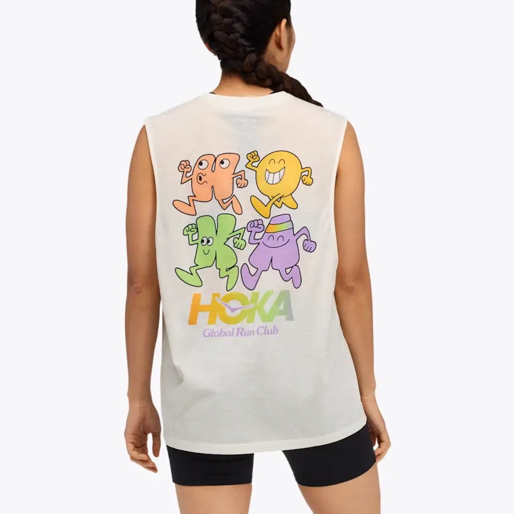 HOKA Glide Tech sleeveless tank in Global Run Day